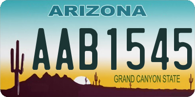 AZ license plate AAB1545
