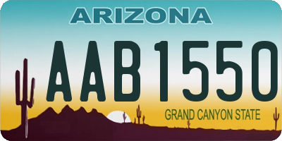 AZ license plate AAB1550