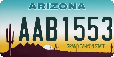 AZ license plate AAB1553