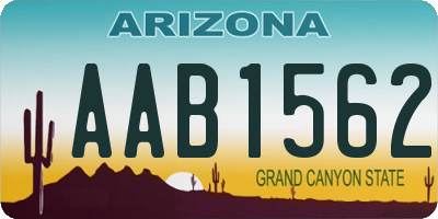 AZ license plate AAB1562