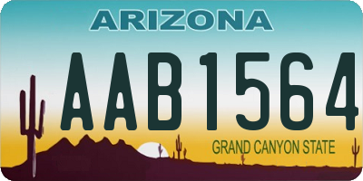 AZ license plate AAB1564