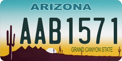 AZ license plate AAB1571