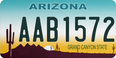 AZ license plate AAB1572