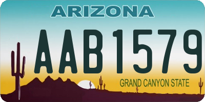 AZ license plate AAB1579