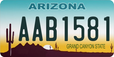 AZ license plate AAB1581
