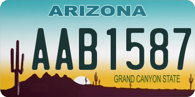 AZ license plate AAB1587