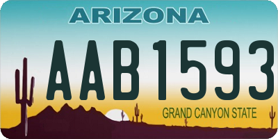 AZ license plate AAB1593