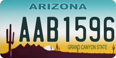 AZ license plate AAB1596