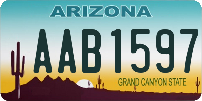 AZ license plate AAB1597