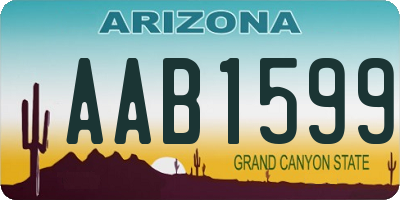 AZ license plate AAB1599