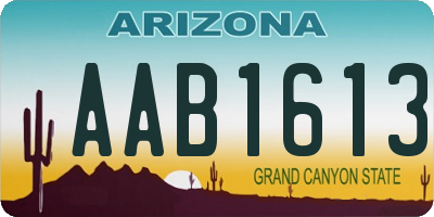 AZ license plate AAB1613