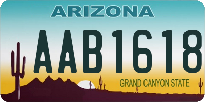 AZ license plate AAB1618