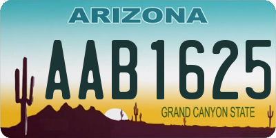 AZ license plate AAB1625