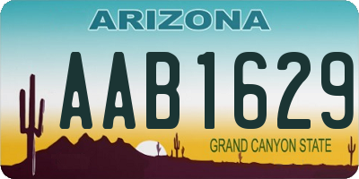 AZ license plate AAB1629