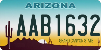 AZ license plate AAB1632