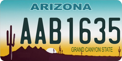 AZ license plate AAB1635