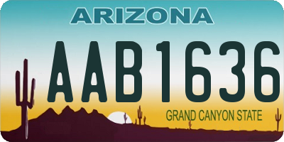 AZ license plate AAB1636