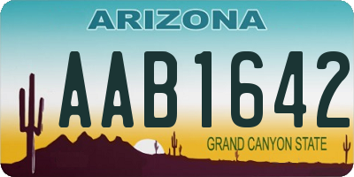 AZ license plate AAB1642