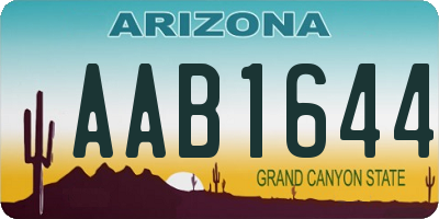 AZ license plate AAB1644