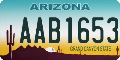 AZ license plate AAB1653