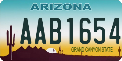 AZ license plate AAB1654