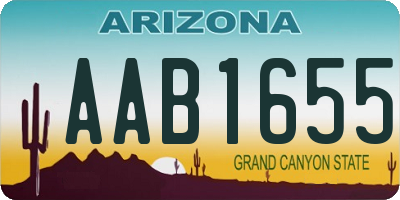 AZ license plate AAB1655