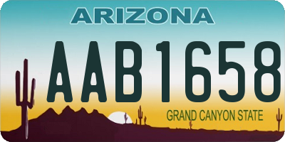 AZ license plate AAB1658