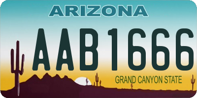 AZ license plate AAB1666