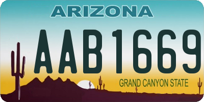 AZ license plate AAB1669