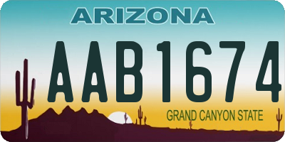 AZ license plate AAB1674
