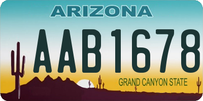 AZ license plate AAB1678