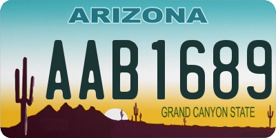 AZ license plate AAB1689