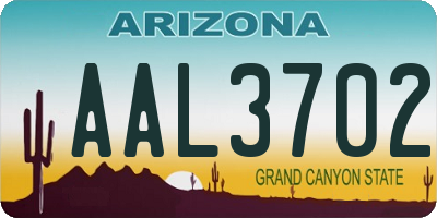 AZ license plate AAL3702