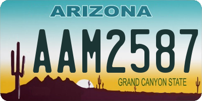 AZ license plate AAM2587