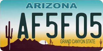 AZ license plate AF5F05