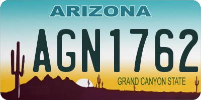 AZ license plate AGN1762