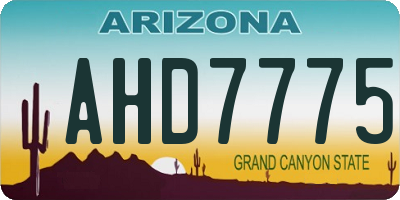 AZ license plate AHD7775