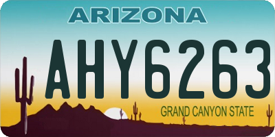 AZ license plate AHY6263