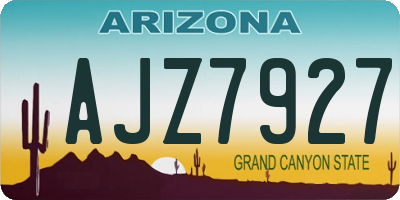 AZ license plate AJZ7927