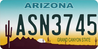 AZ license plate ASN3745