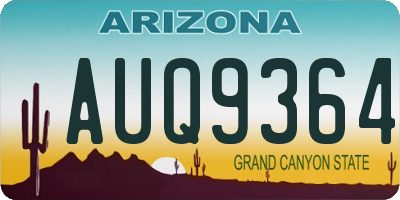 AZ license plate AUQ9364