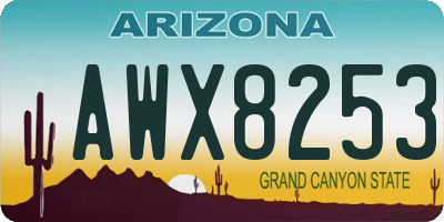 AZ license plate AWX8253