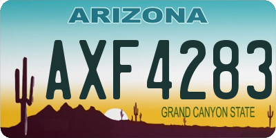 AZ license plate AXF4283