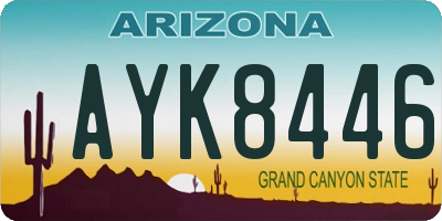 AZ license plate AYK8446
