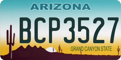 AZ license plate BCP3527
