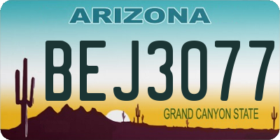 AZ license plate BEJ3077
