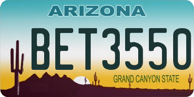 AZ license plate BET3550