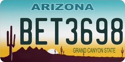 AZ license plate BET3698