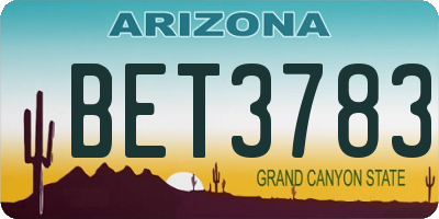 AZ license plate BET3783