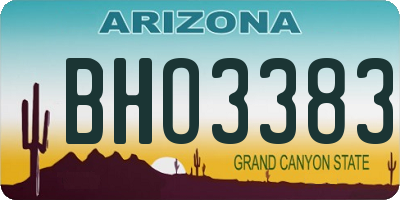 AZ license plate BHO3383